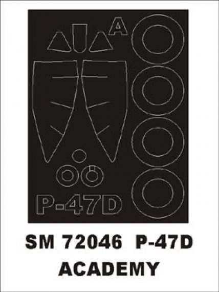 Montex Canopy Frame Paint Mask P-47D Thunderbolt 1/72