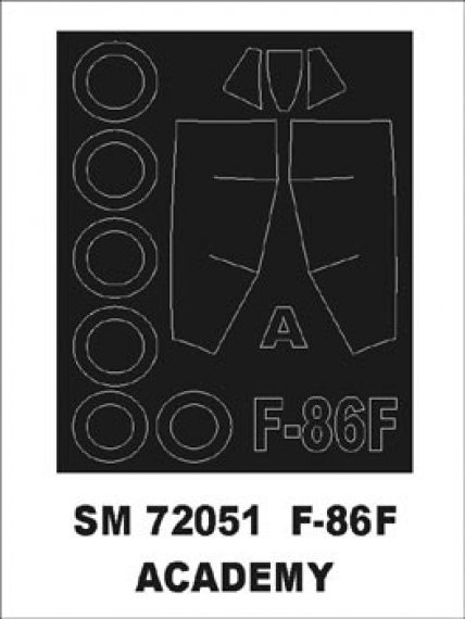 Montex 1/72 F-86E Canopy Frame Paint Mask Exterior