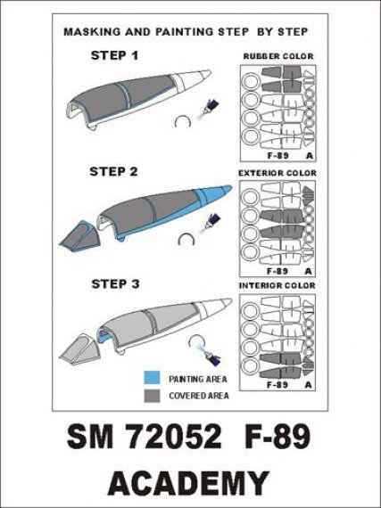Montex Canopy Frame Paint Mask F-89D/J Scorpion 1/72