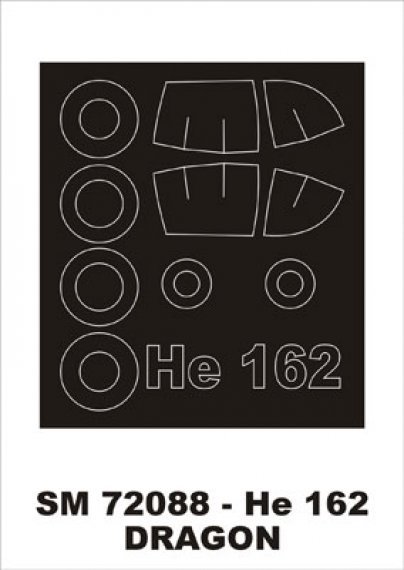Montex 1/72 He-162 Canopy Frame Paint Mask Outside