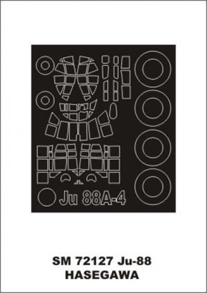 Junkers Ju-88A-4 Canopy Frame Paint Mask 1/72 Hasegawa