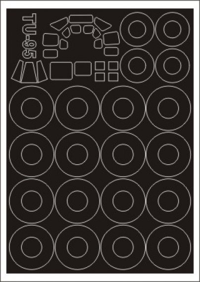 1/72 Tupolev Tu-95MS canopy frame paint mask outside only