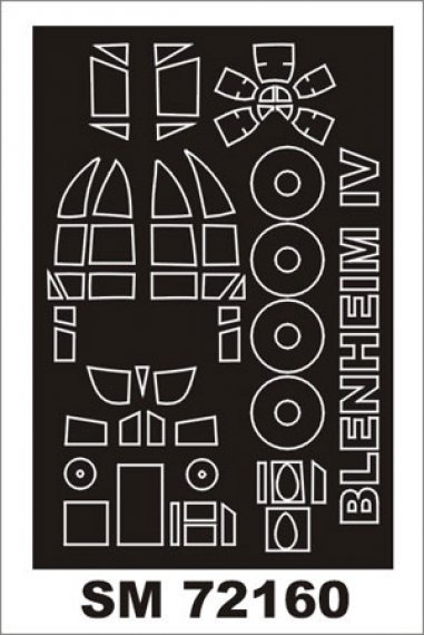 Montex 1/72 Bristol Blenheim Mk.IV Canopy Frame Paint Mask