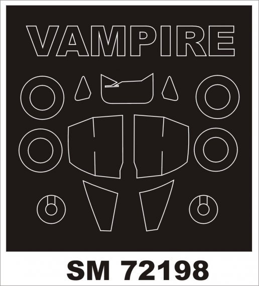 Montex 1/72 Masque cadre verri�re Vampire T.11