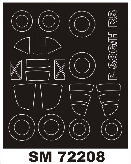 Paint Mask Canopy Frame P-38 Lightning 1/72 Montex