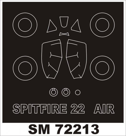 Montex 1/72 Spitfire Mk.22 Canopy Frame Paint Mask
