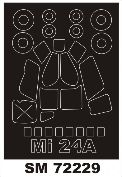1/72 Mil Mi-24A Hind canopy masks (for Zvezda)