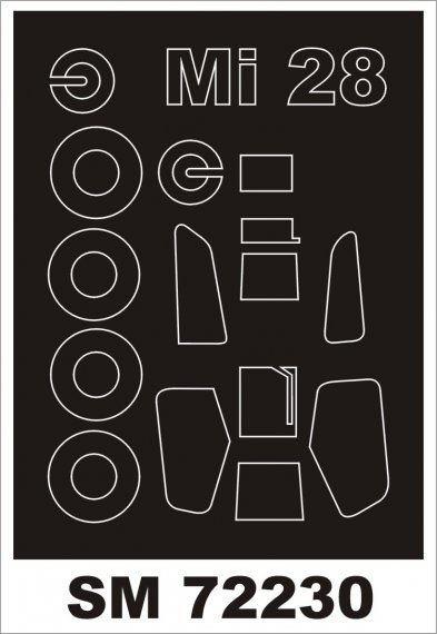 1/72 Mil Mi-28N canopy masks (for Zvezda)