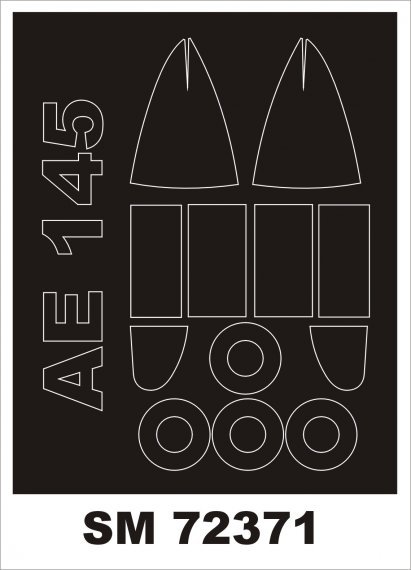 1/72 Aero 145 canopy frame paint masks outside for A-Model