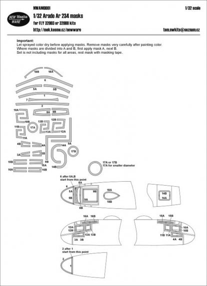 1/32 Masks for Arado Ar-234 (FLY)
