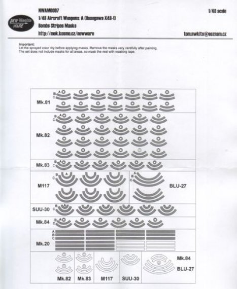 1/48 Mask Aircraft Weapons A (bombs stripes)