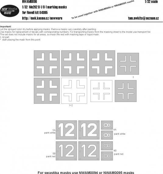 1/32 Mask Me262 B-1/U-1 markings