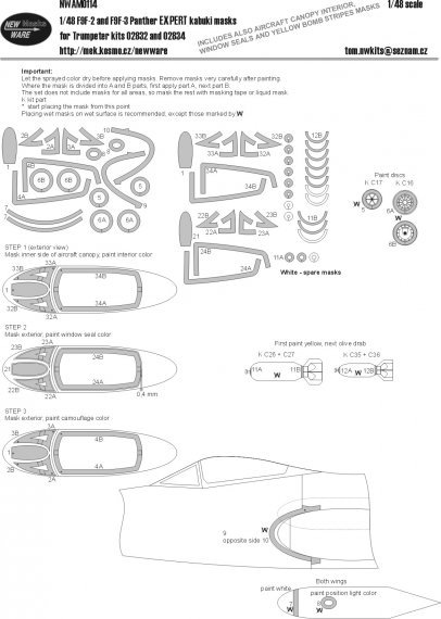1/48 Grumman F9F-3 Panther EXPERT kabuki masks