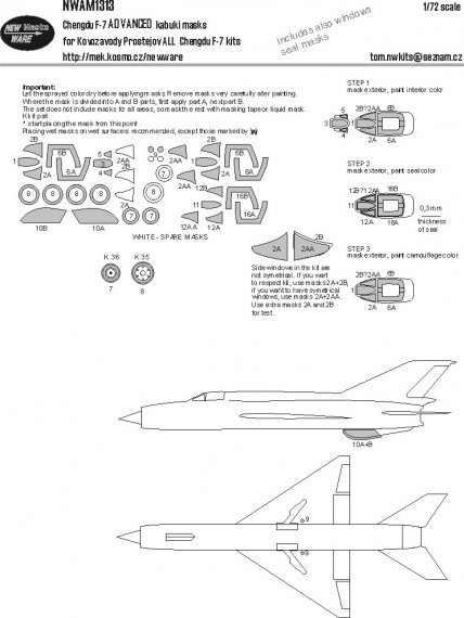 1/72 Mask Chengdu F-7 ADVANCED for KPM