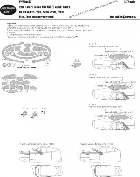 1/72 Mask Ryan L-17A/B Navion ADVANCED