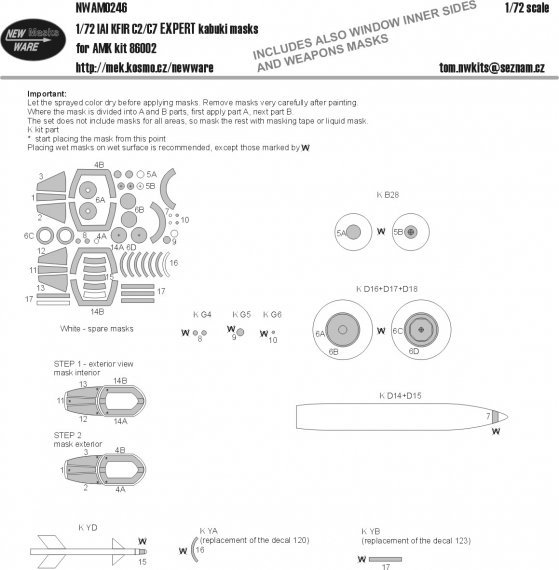 1/72 Mask IAI KFIR C2/C7 EXPERT