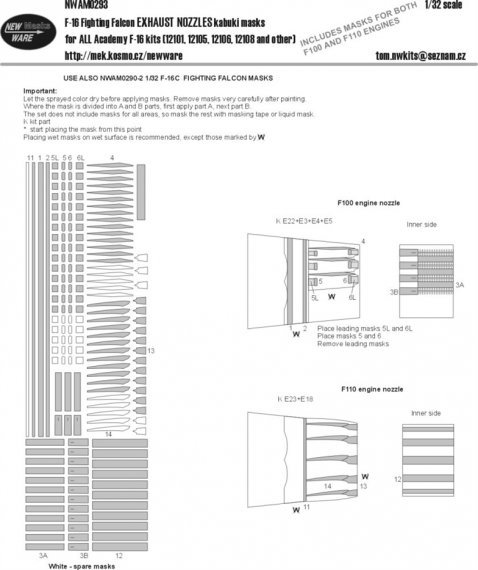 1/32 Mask F-16C Fighting Falcon EXHAUST NOZZLES