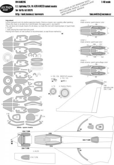 1/48 Mask E.E. Lightning F2A,F6 ADVANCED