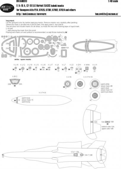 1/48 Mask F/A-18 A, CF-1 Hornet BASIC (HAS)