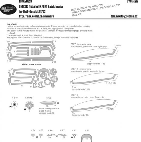 1/48 Mask EMB312 Tucano EXPERT
