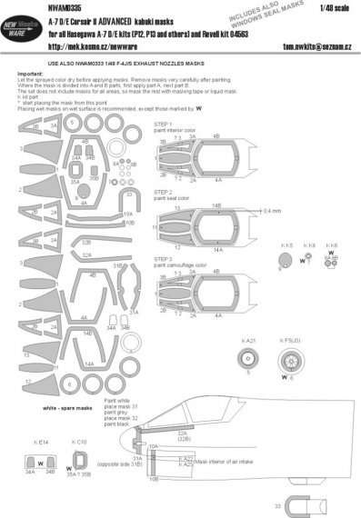 1/48 Mask A-7 D/E Corsair II ADVANCED