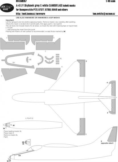 1/48 Mask A-4 E/F/K Skyhawk grey & white CAMOUFLAGE