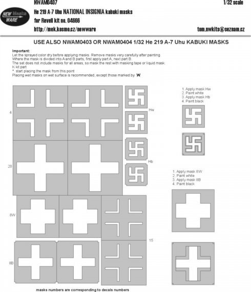 1/48 Mask He 219 A-7 UHU National Insignia