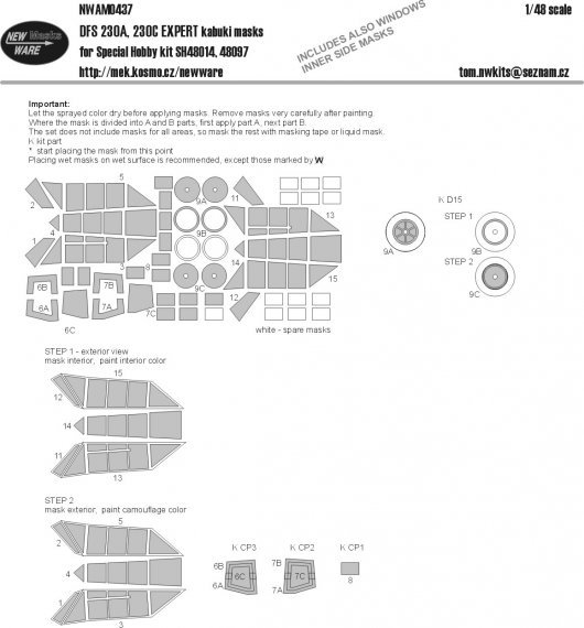 1/48 DFS-230 Glider Rumanian Service Expert Masks