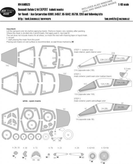 1/48 Mask Dassault Rafale C/M EXPERT
