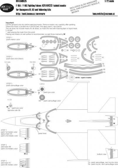 1/72 Mask F-16A/F-16C Fight.Falcon ADVANCED
