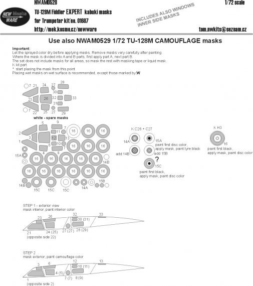 1/72 Tupolev Tu-128M Fiddler EXPERT kabuki masks