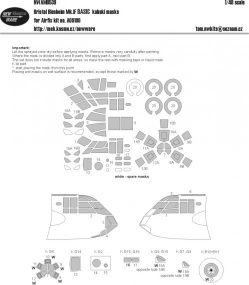 1/48 Mask Bristol Blenheim Mk.IF BASIC