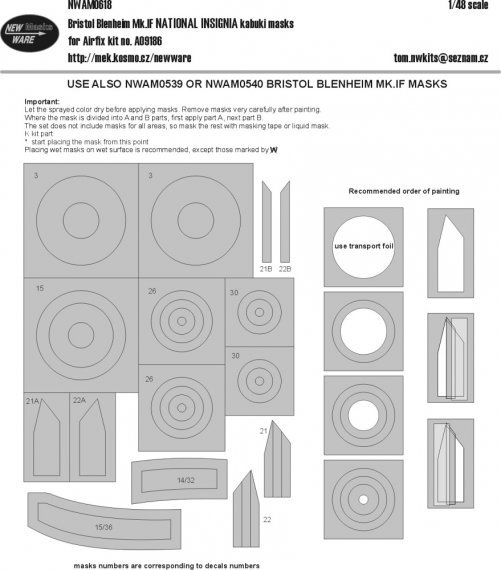 1/48 Mask B.Blenheim Mk.IF national insignia