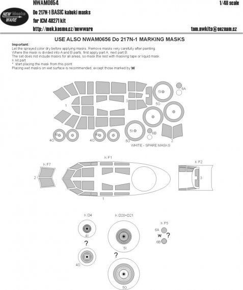 1/48 Mask Dornier Do 217N-1 BASIC