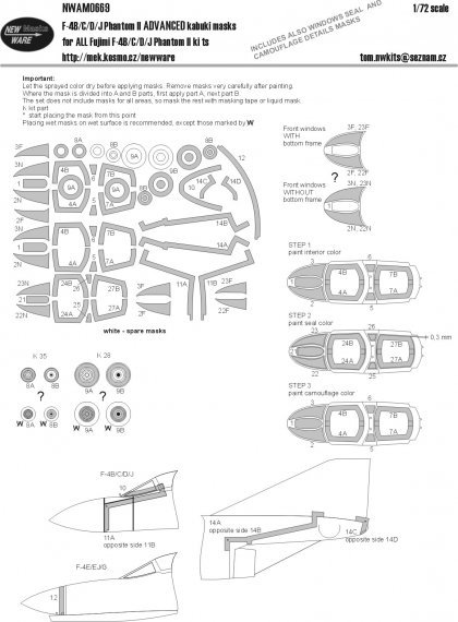 1/72 McDonnell F-4 Phantom II Advanced kabuki masks