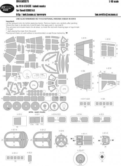 1/48 Heinkel He-111H-6 Basic kabuki masks