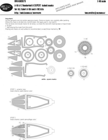 1/48 Republic A-10A/C Thunderbolt II Expert kabuki masks