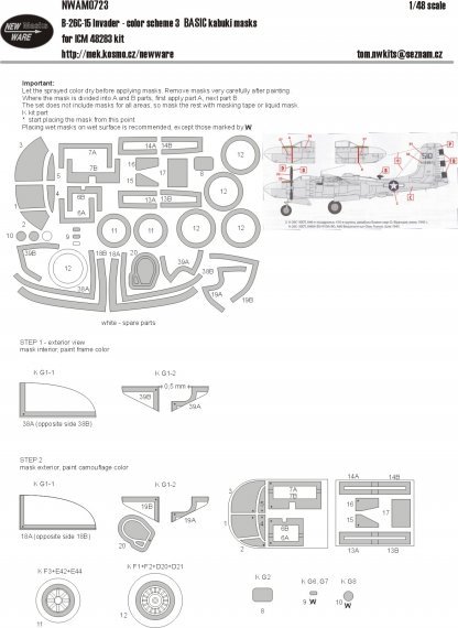 1/48 Mask A-26C-15 colour scheme 3 BASIC