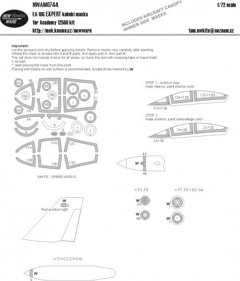1/72 Grumman E/A-18G Growler Expert kabuki masks