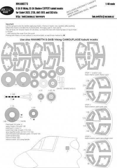 1/48 Mask S-3A/B Viking, ES-3A Shadow EXPERT