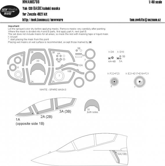 1/48 Yakovlev Yak-130 Basic kabuki masks