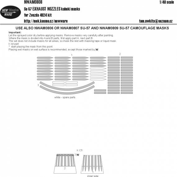 1/48 Mask Su-57 EXHAUST NOZZLES