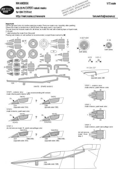 1/72 Mikoyan MiG-25PU Expert kabuki masks