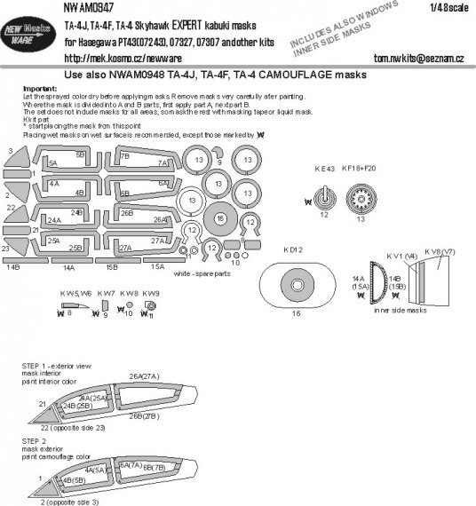 1/48 Mask TA-4J, TA-4F, TA-4 Skyhawk EXPERT