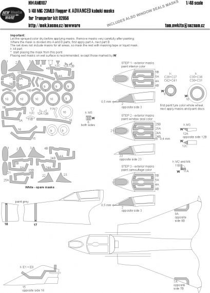 1/48 Mask for Mikoyan MiG-23MLD Flogger-K ADVANCED