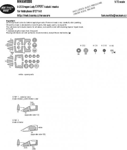 1/72 Mask U-2C Dragon Lady EXPERT