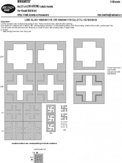1/48 Mask Do 217J-1/2 MARKING