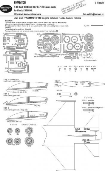 1/48 Mask F-16D Block 30/40/50 USAF EXPERT