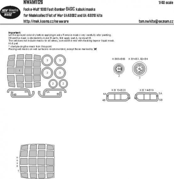 1/48 Mask FW 1000 Fast-Bomber BASIC