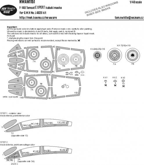 1/48 Mask F-14B Tomcat EXPERT GWH
